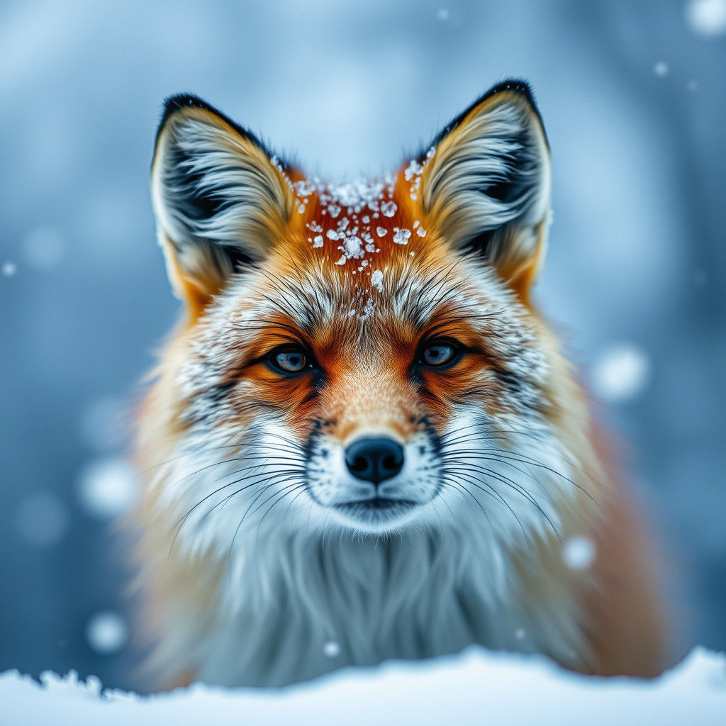 Winter Fox Portrait in Ambient Light