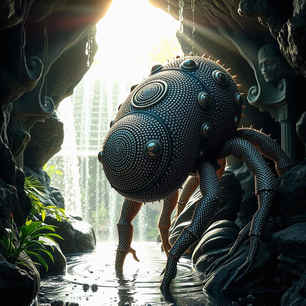 Holographic Nymph Emerges Near Sunlit Garden