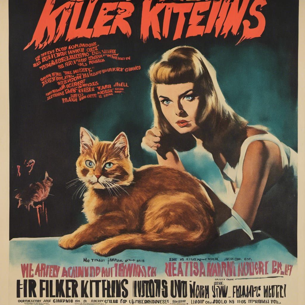 Killer Kittens: 1960s Horror Movie Poster