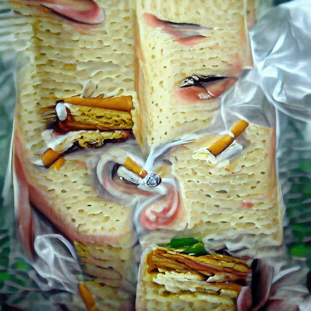 Surreal Cigarette Sandwich Still Life
