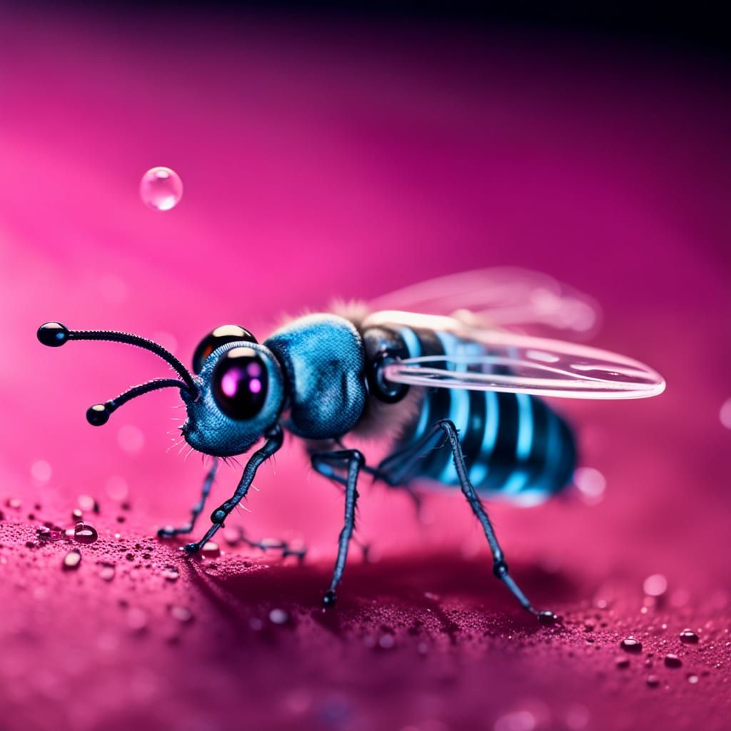 Scientist Firefly in Velvet Robe: Hyperrealistic Macro