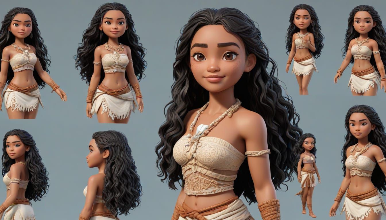 Moana Action Figure Concept Art in Stunning 3D Anime Style