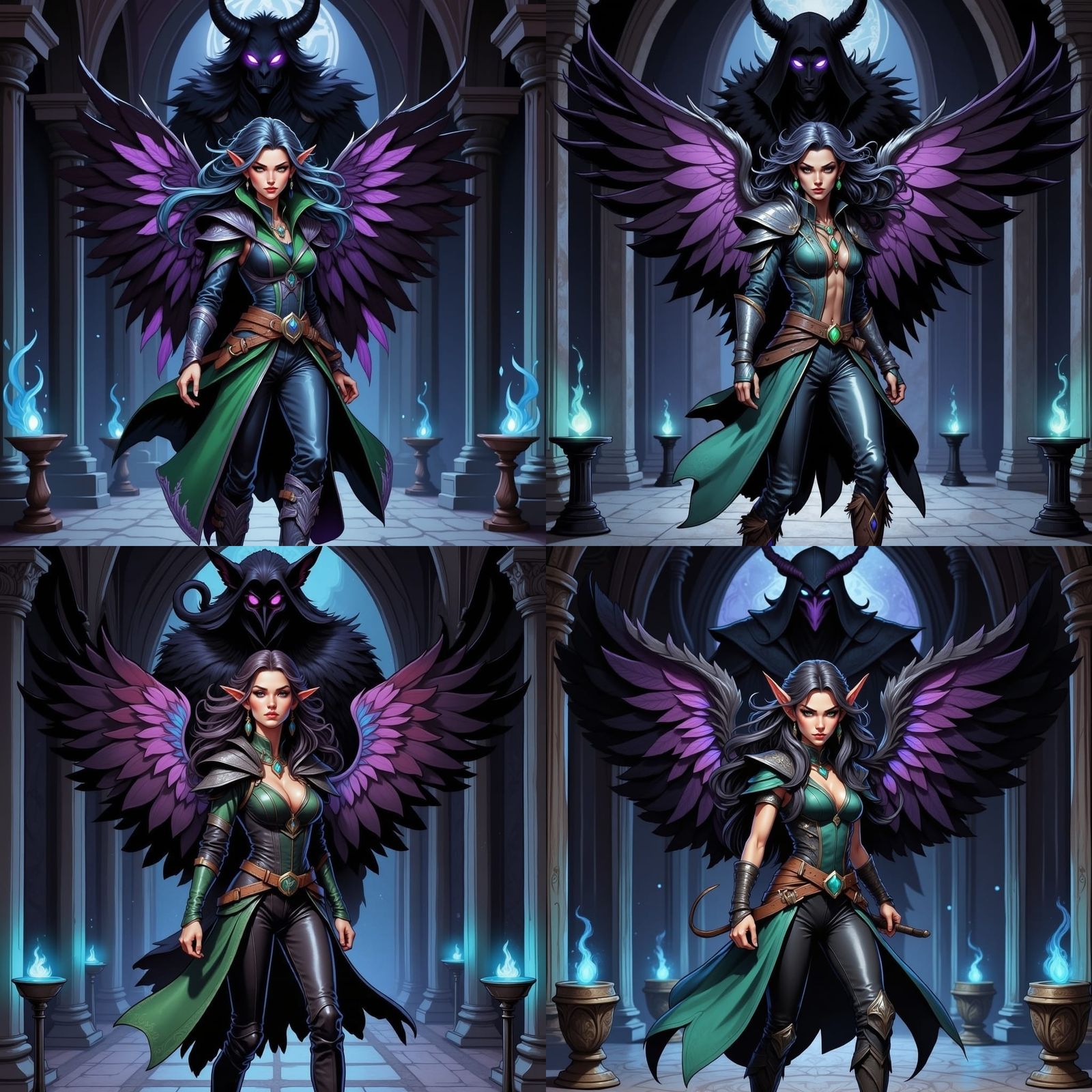 Angelic Elf Goddess of Darkness in Graphic Comic Style