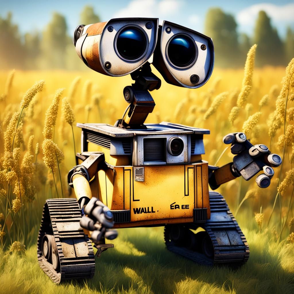 Photorealistic WALL-E Drives Through Field