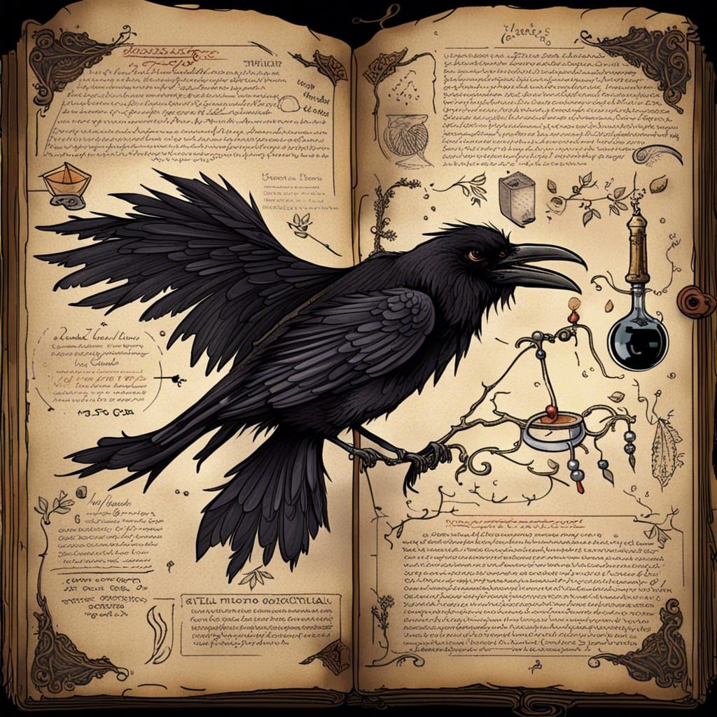 Witch's Potion Notebook Page in Burton Style