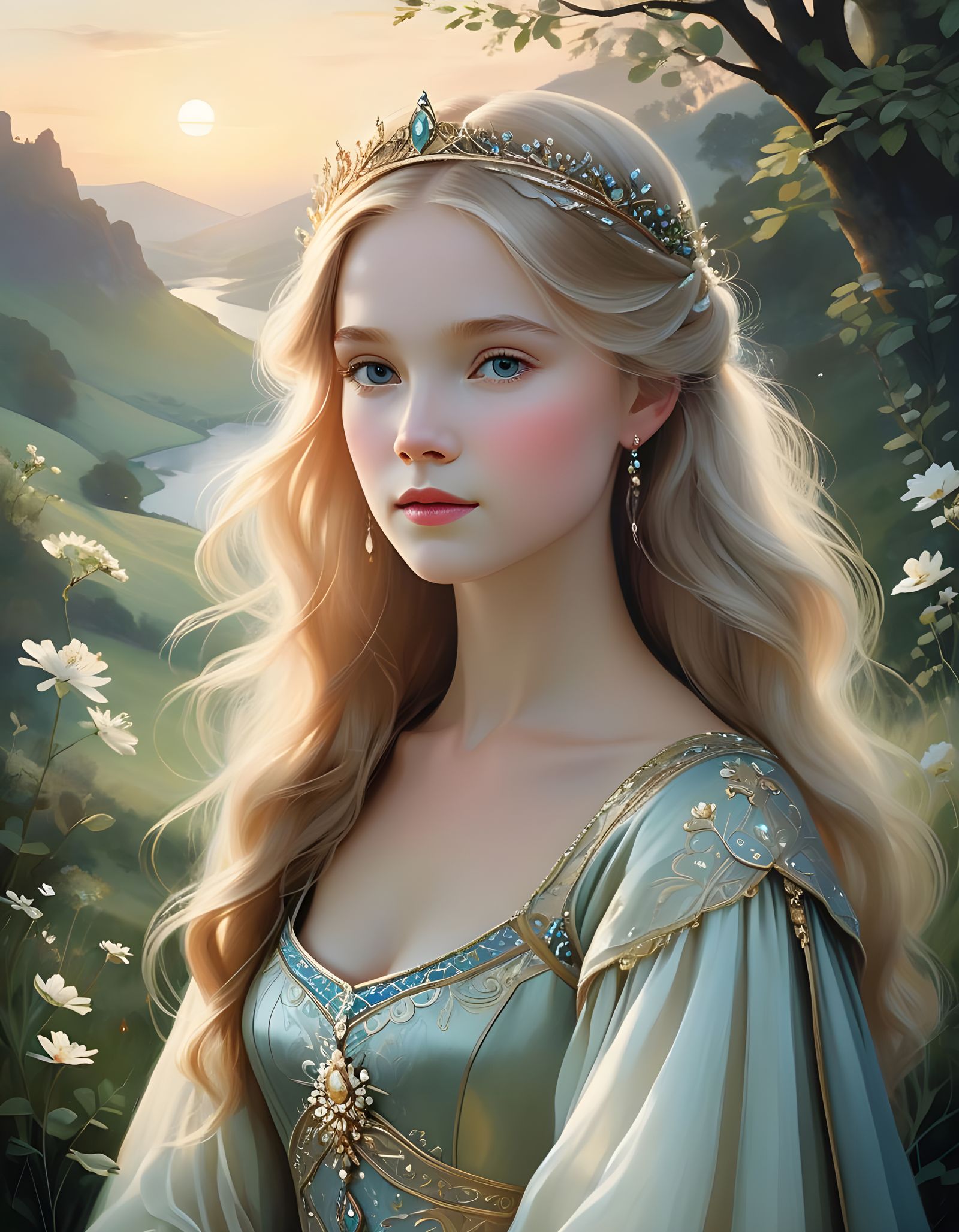 Ethereal Portrait of a Princess in Soft Light