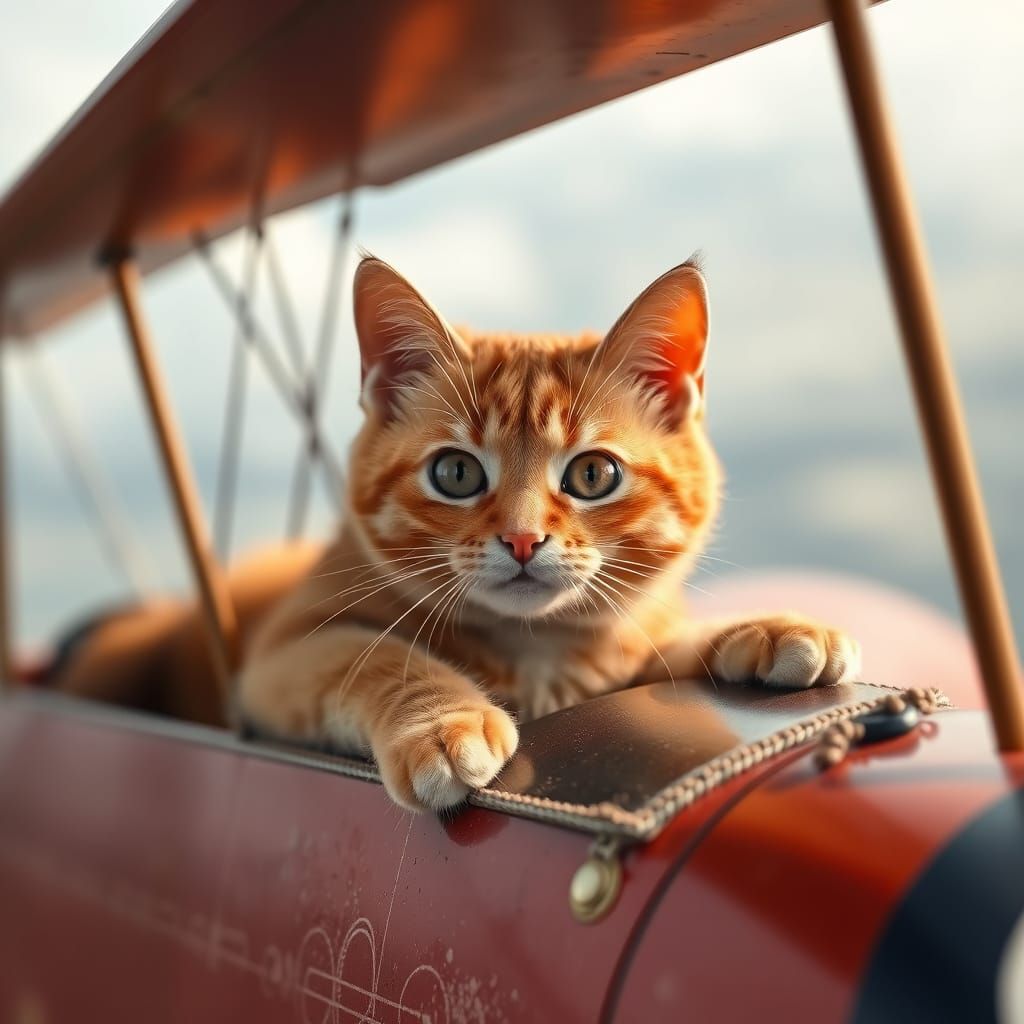 Feline Ace Soars Through the Skies