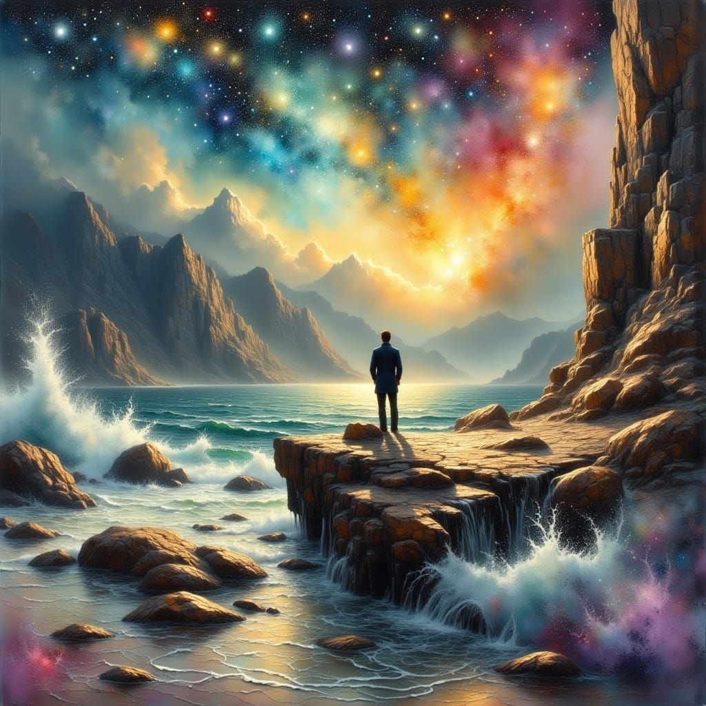 Ornate Vessel in Dark Oil Paint Style