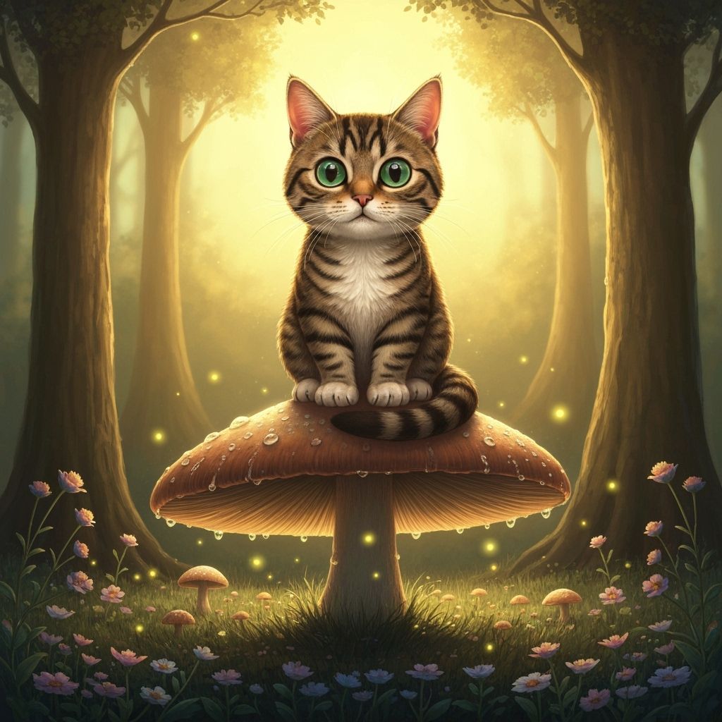 Cat on a Mushroom