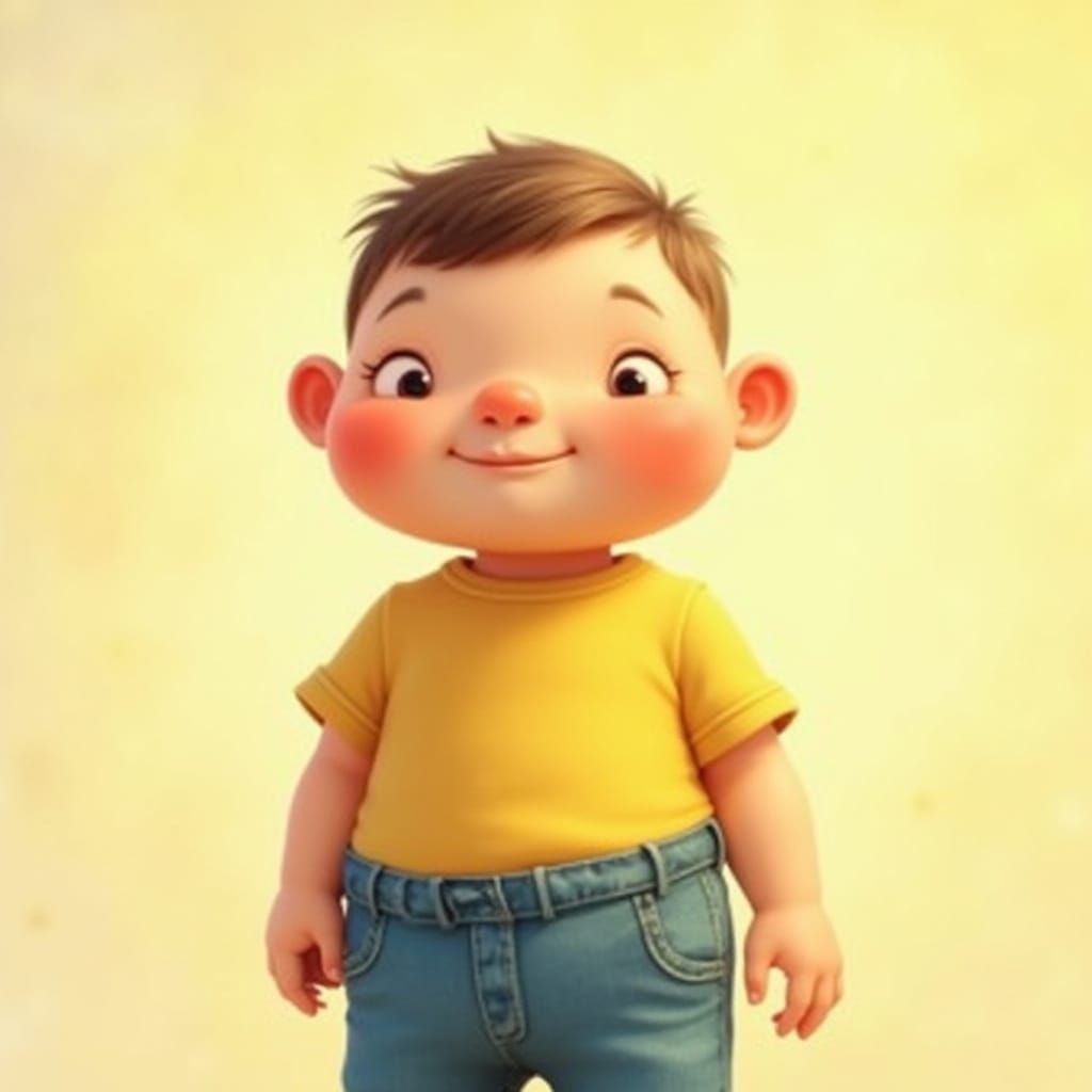 Whimsical Boy in Sunny Fields