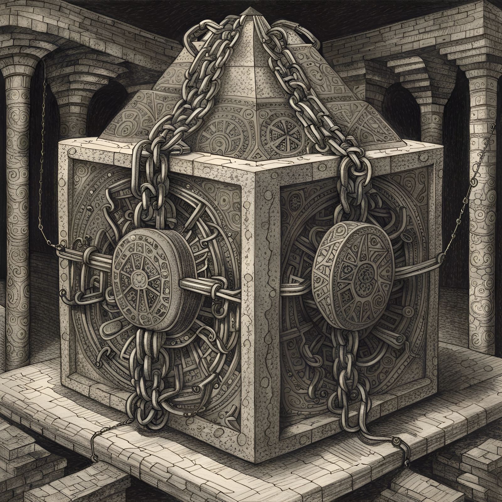 Chained Flesh Cube in Infernal Granite Vault