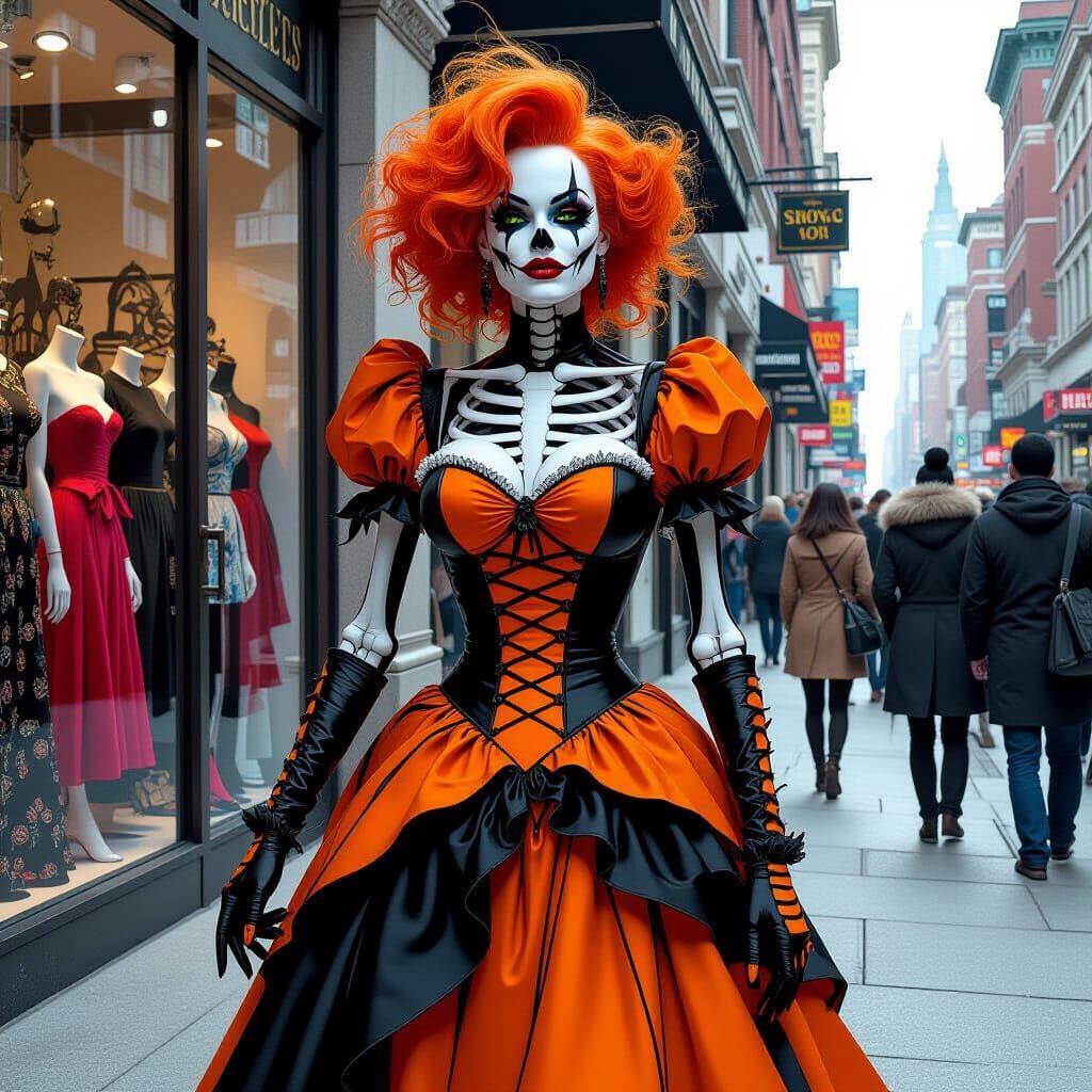 Skeleton Clown in Bold Graphic Novel Style