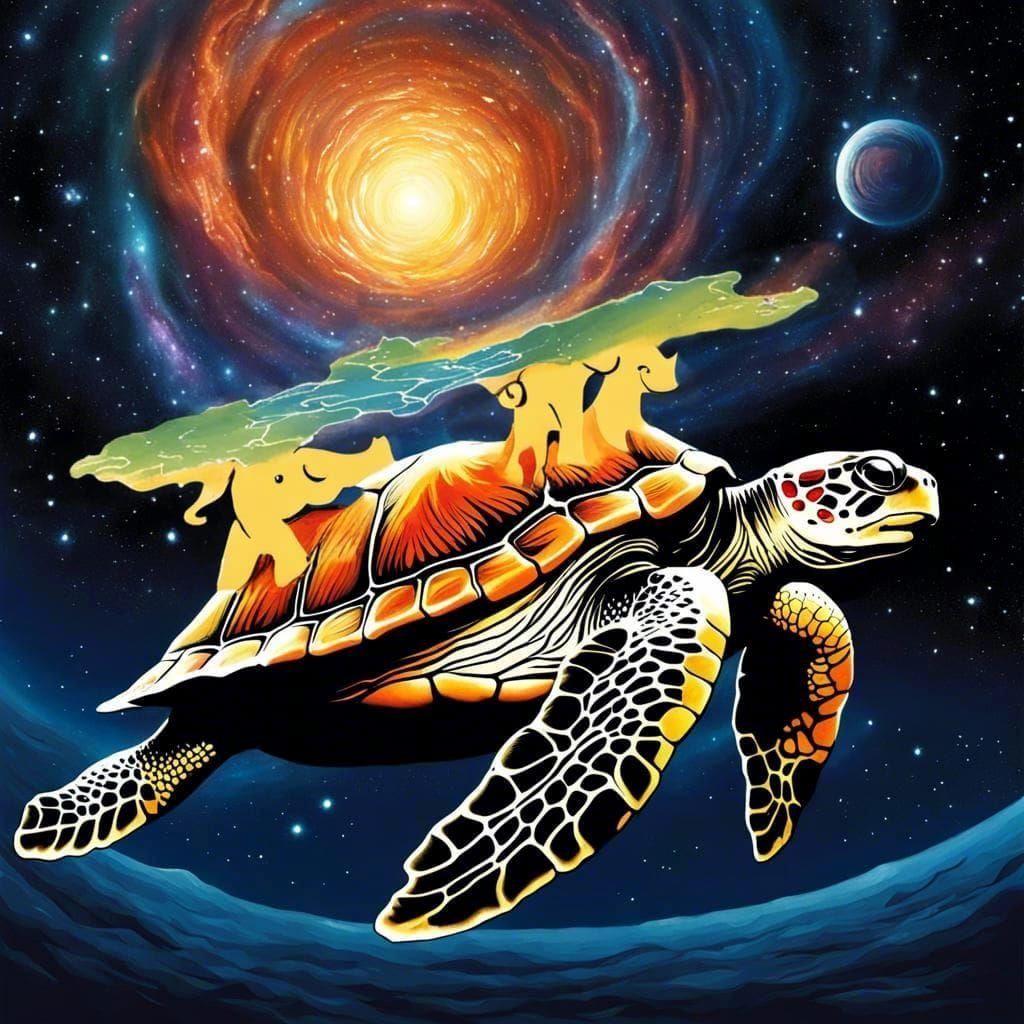 Discworld Map with Waterfalls into Space