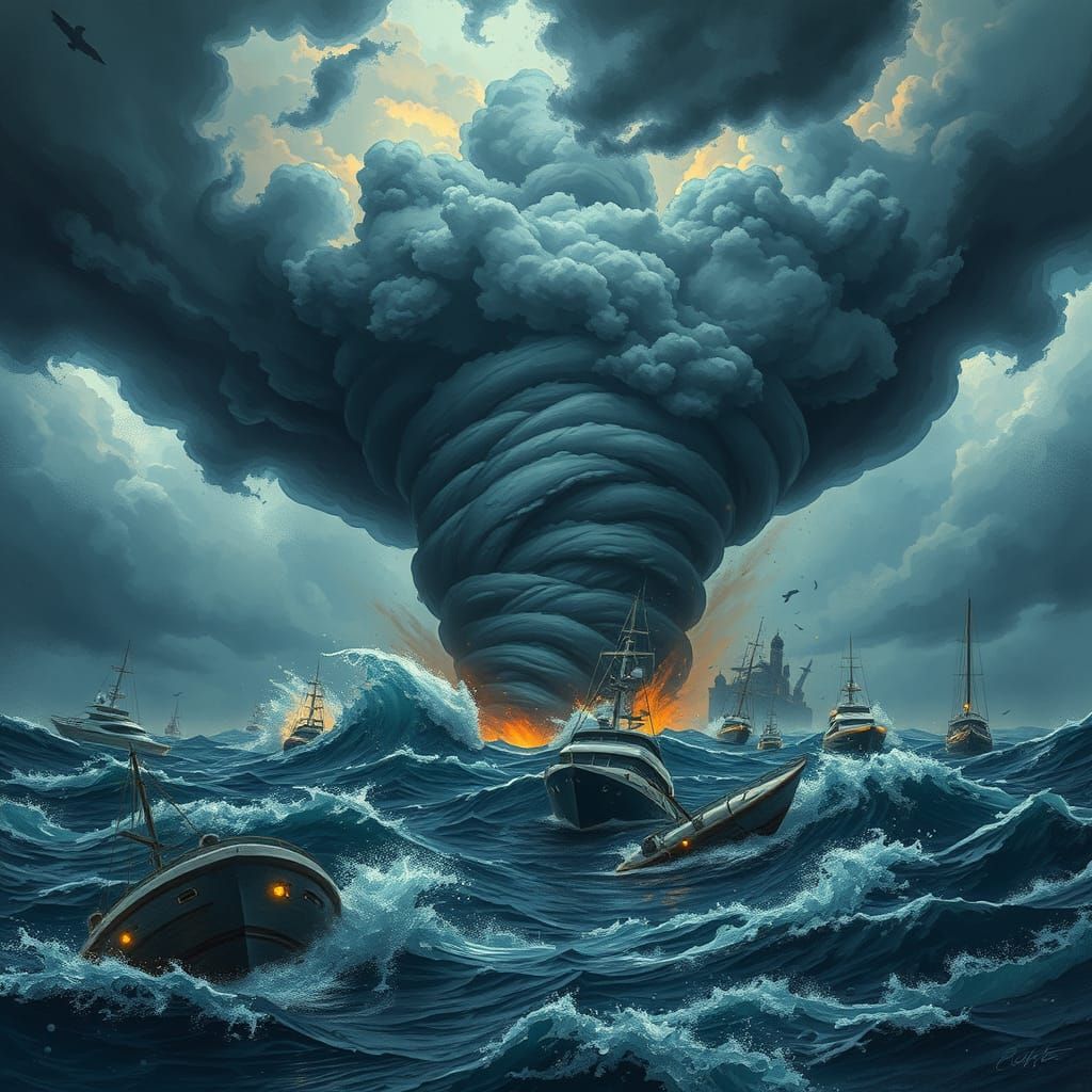 Hyperrealistic Stormy Seascape in Cinematic Style