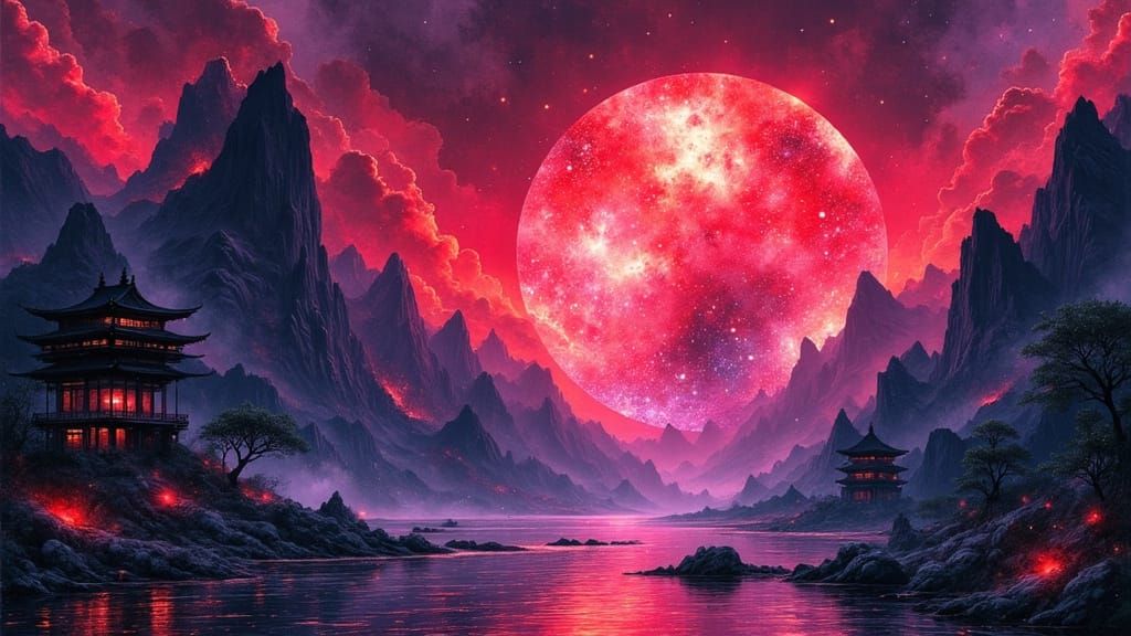 Mystical Portal in Vibrant Fantasy Landscape