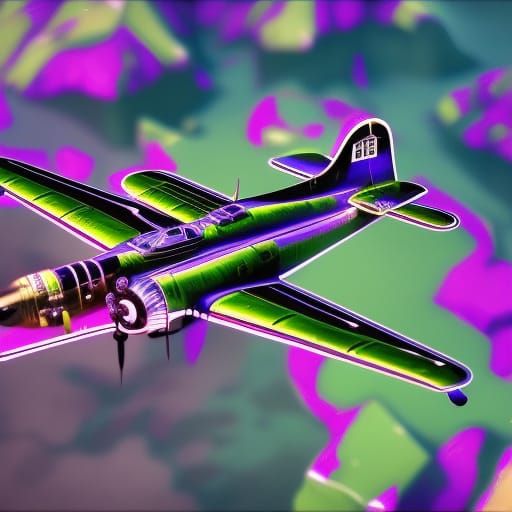 Detailed Matte Painting of a B-17