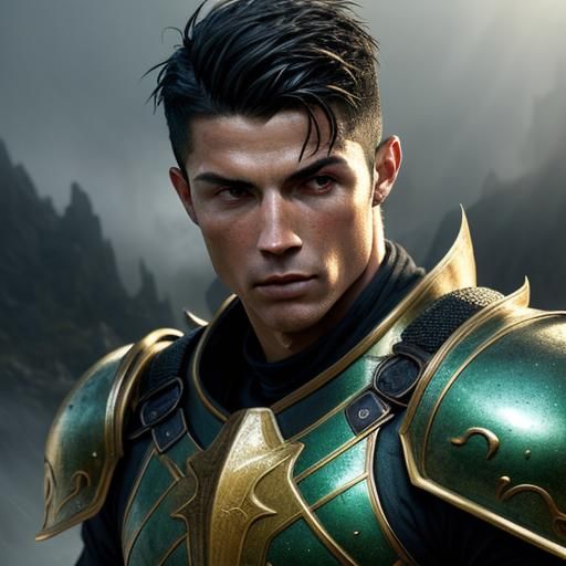 Cristiano Ronaldo in Mythical Armor: Fantasy Portrait