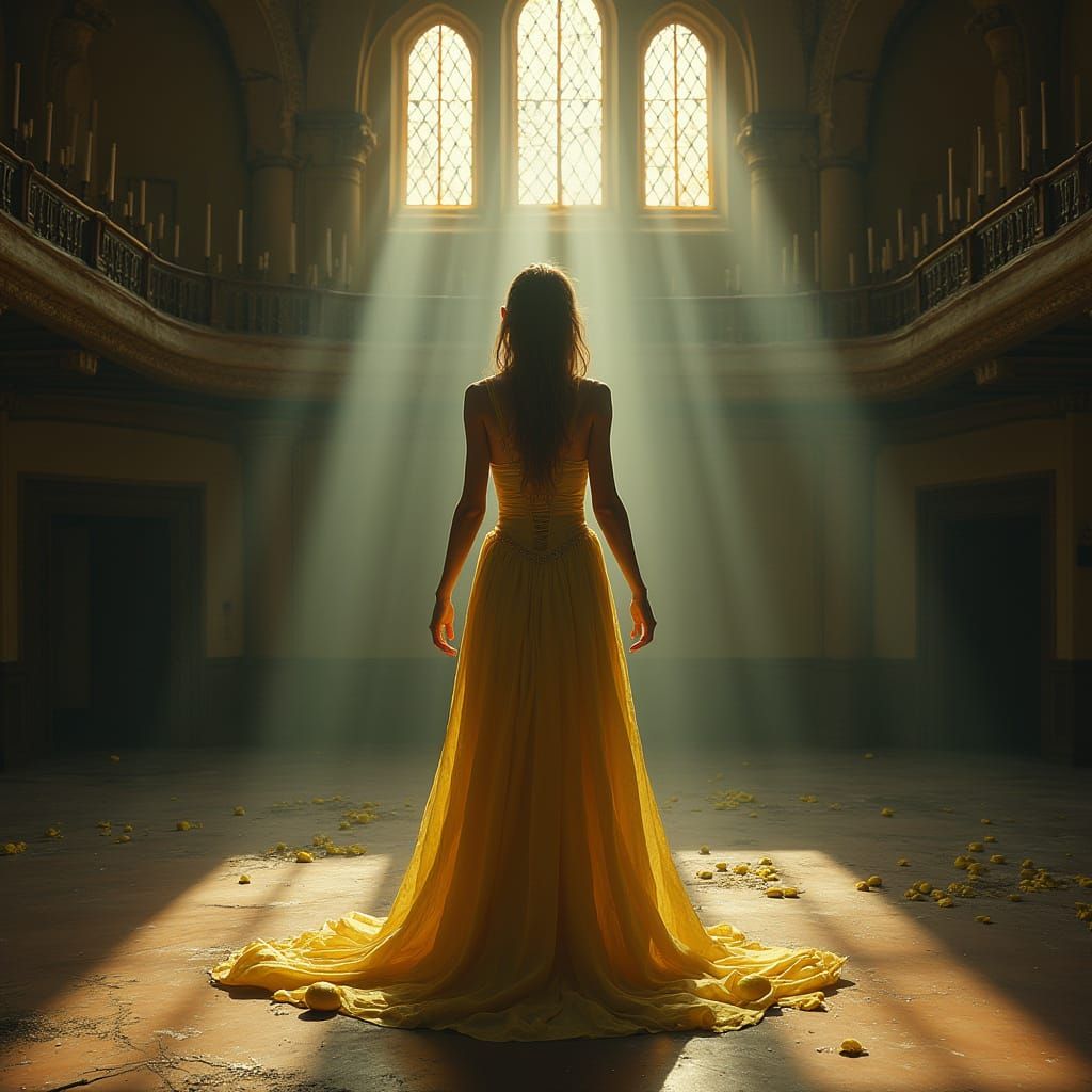 Hyper-Realistic Elven Woman Transforms in Abandoned Theater