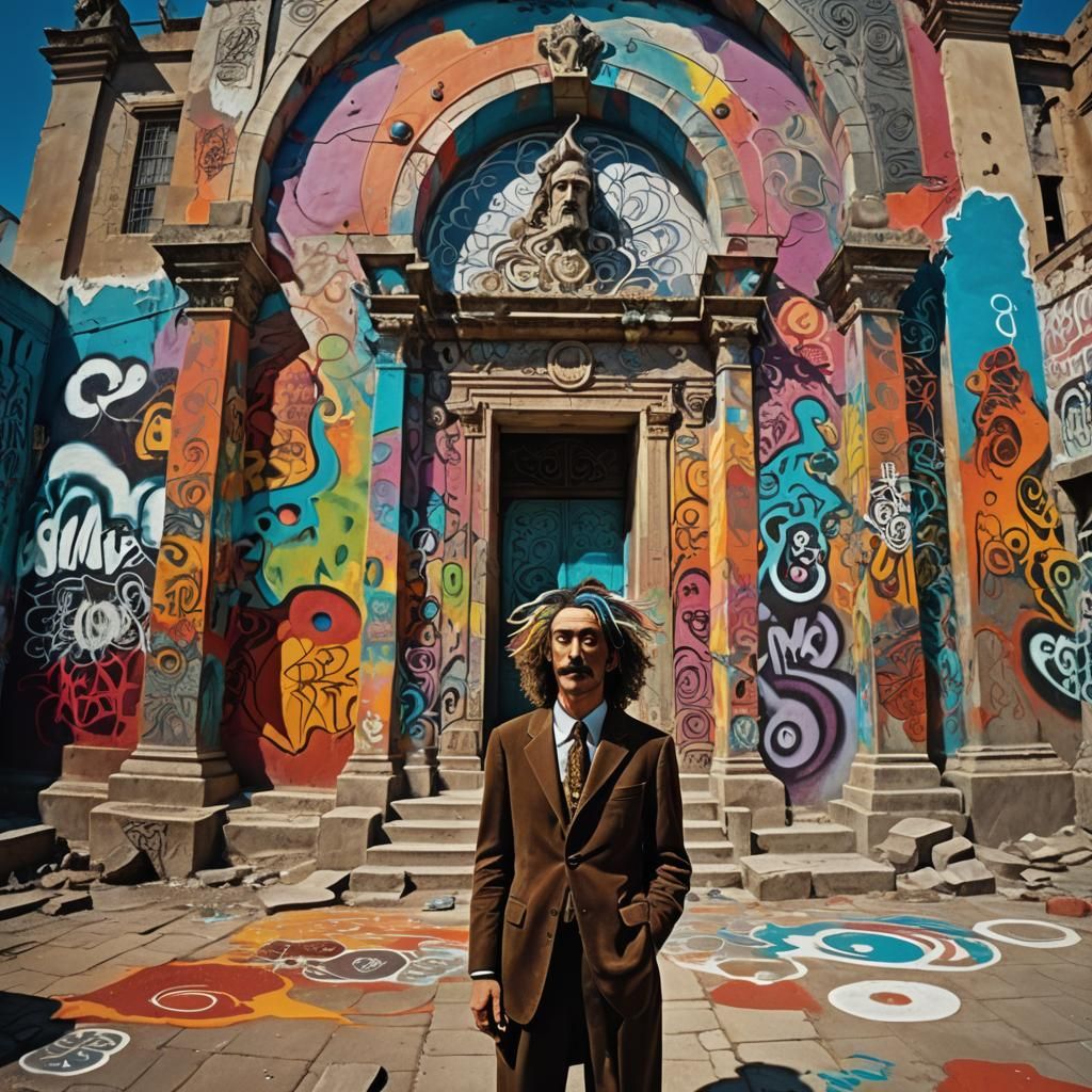 Surreal Melting Temple Dreamscape in Dali Style