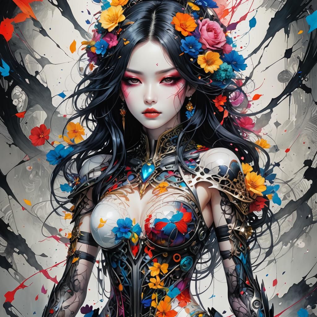 female body made completely of death and hate