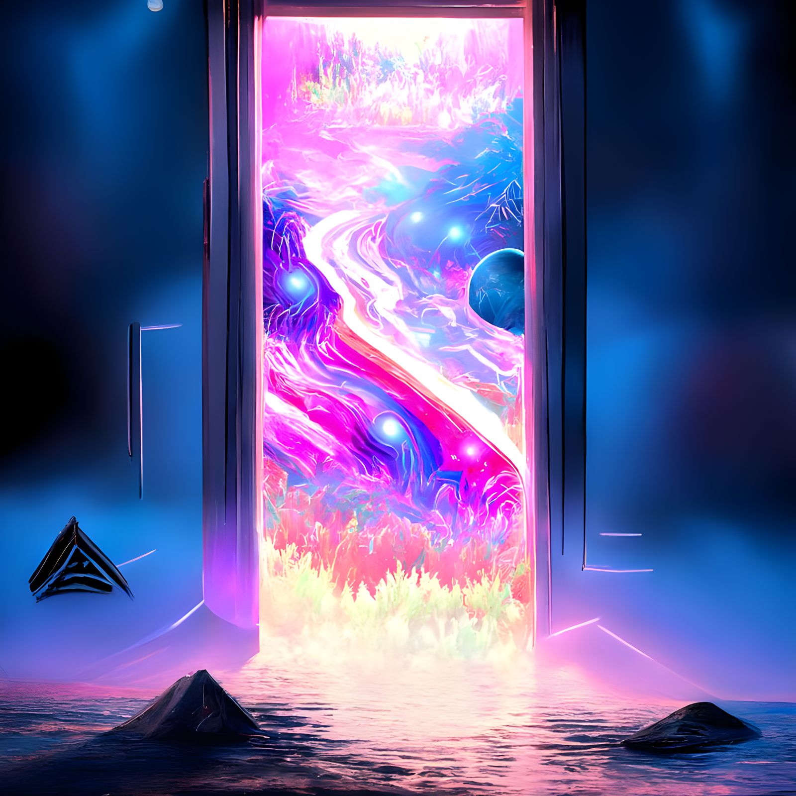 Synthwave Cosmic Doorway to Tranquil Dimension