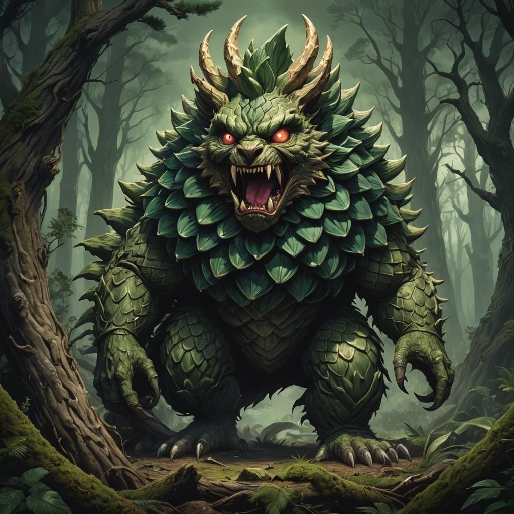 Colossal Axebane Beast and Invisible Stalker