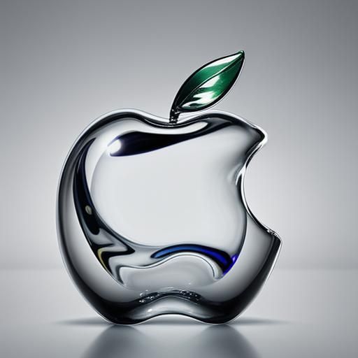 Imagine a beautiful glass apple, inside APPLE logo