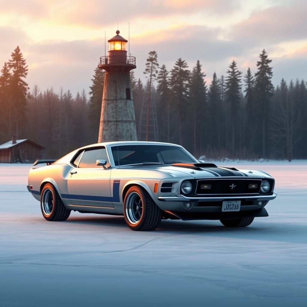 Stunning 1970 Ford Mustang Boss 302 in Anime-Inspired Winter...