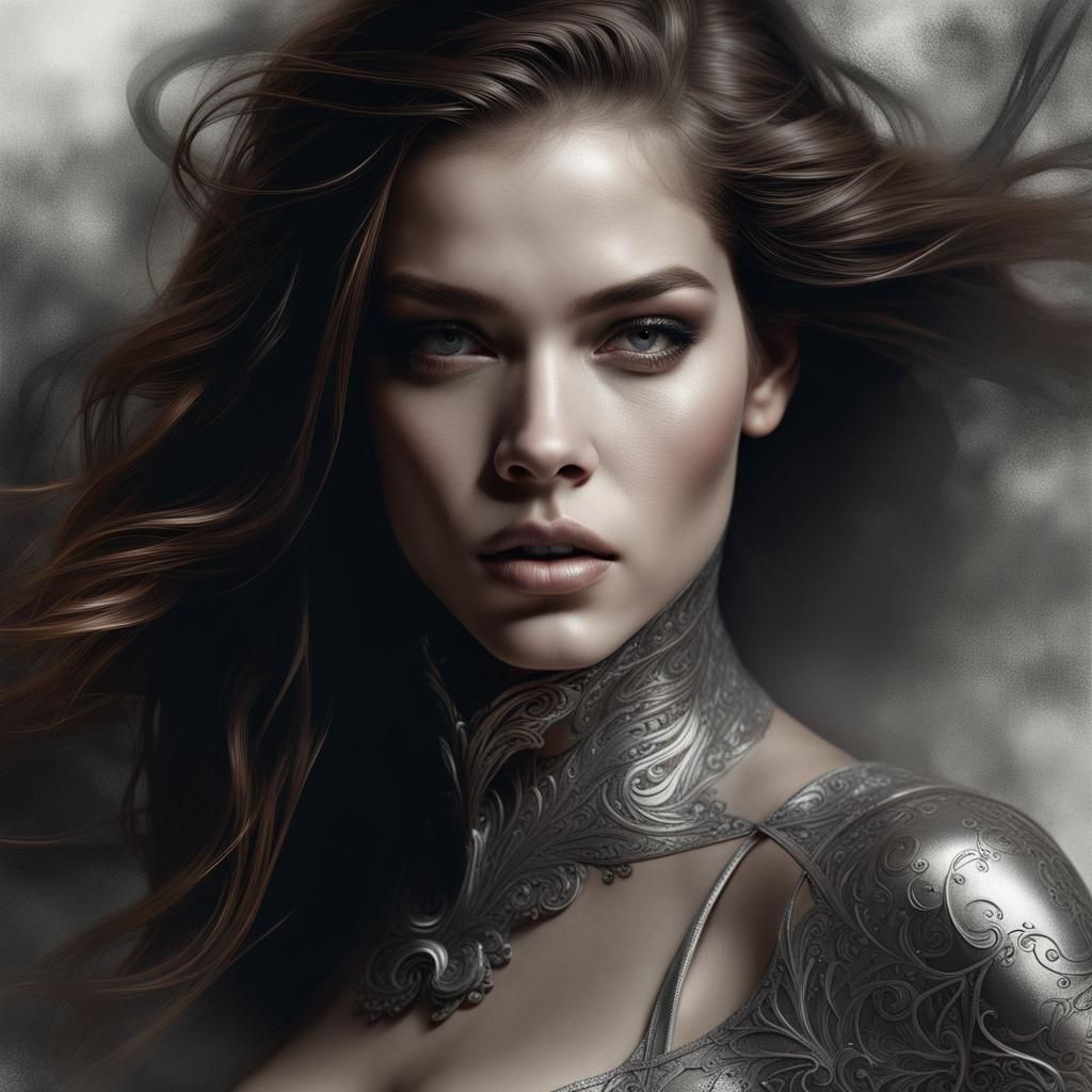 Elegant Woman Dissolving into Smoke: Fine Art Photography