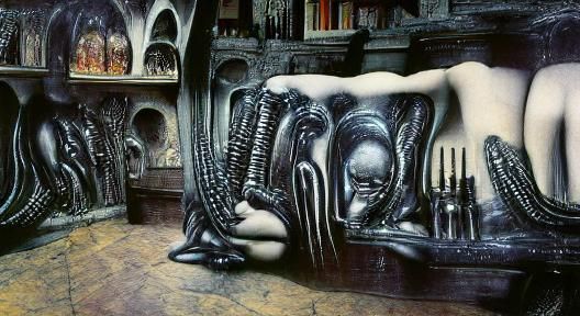 Surreal Biomechanical Landscape in Giger Style