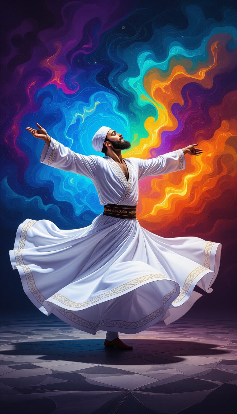 Whirling Dervish Dancing Gracefully in Cosmic Nebula