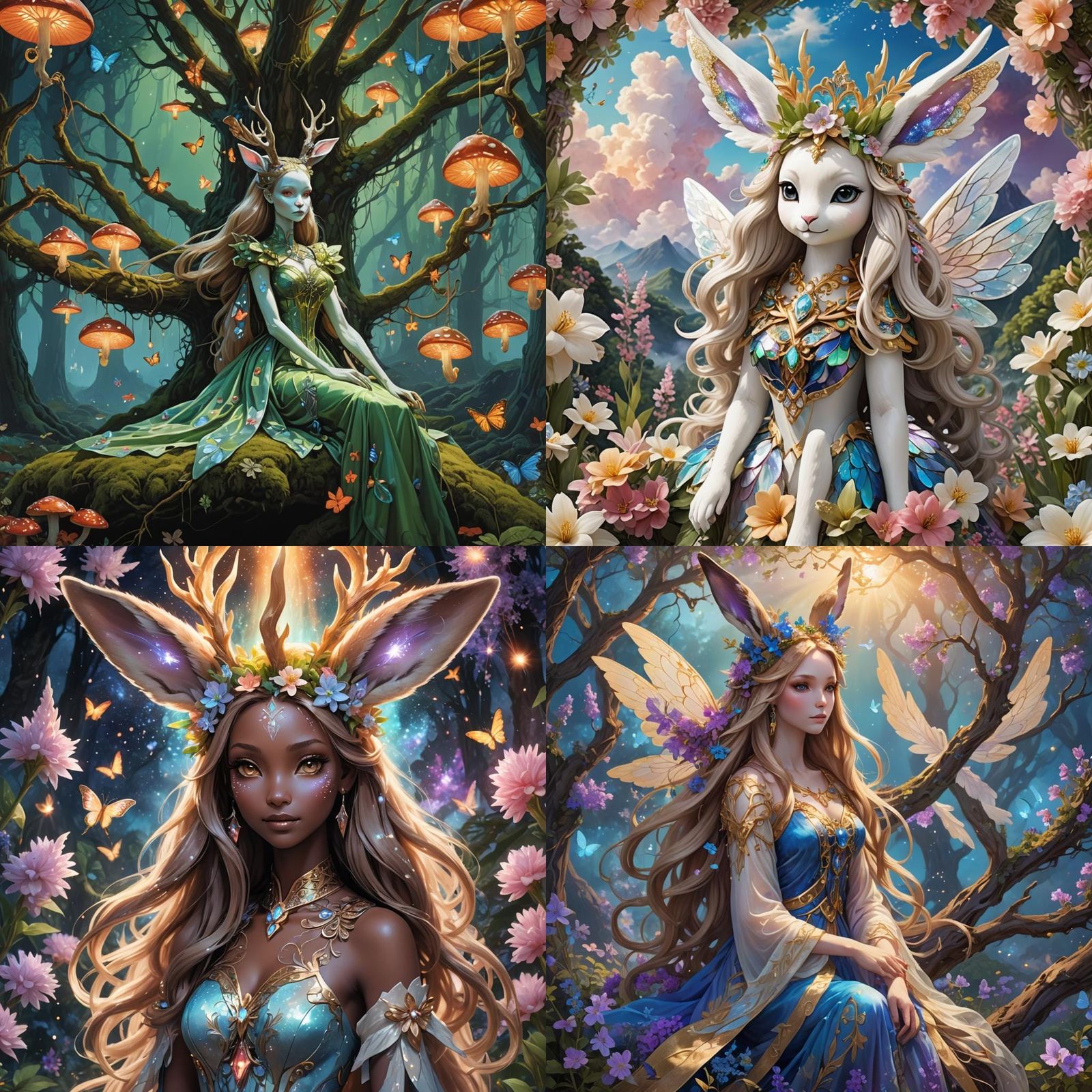 Angelic Porcelain Princess Lopunny: Detailed Matte Painting