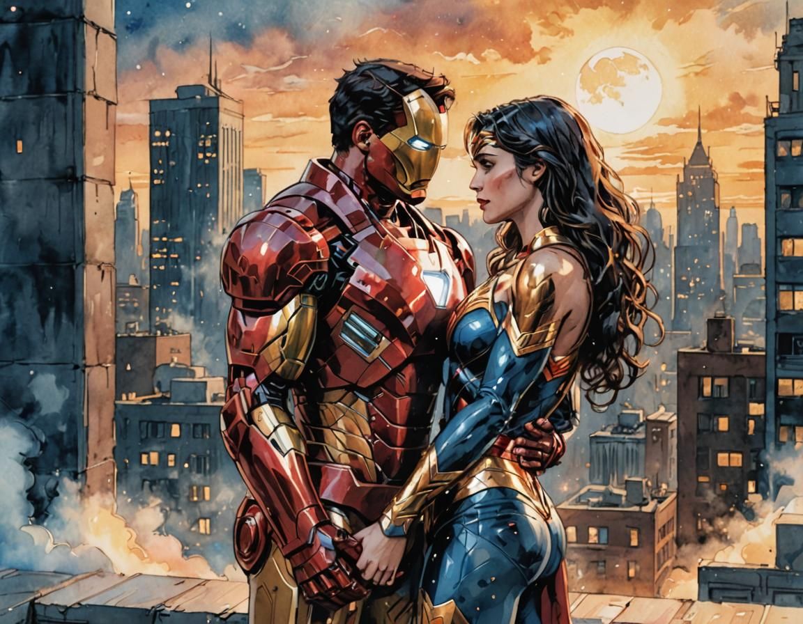 A Dreamy Comic Book Romance of Iron Man and Wonder Woman