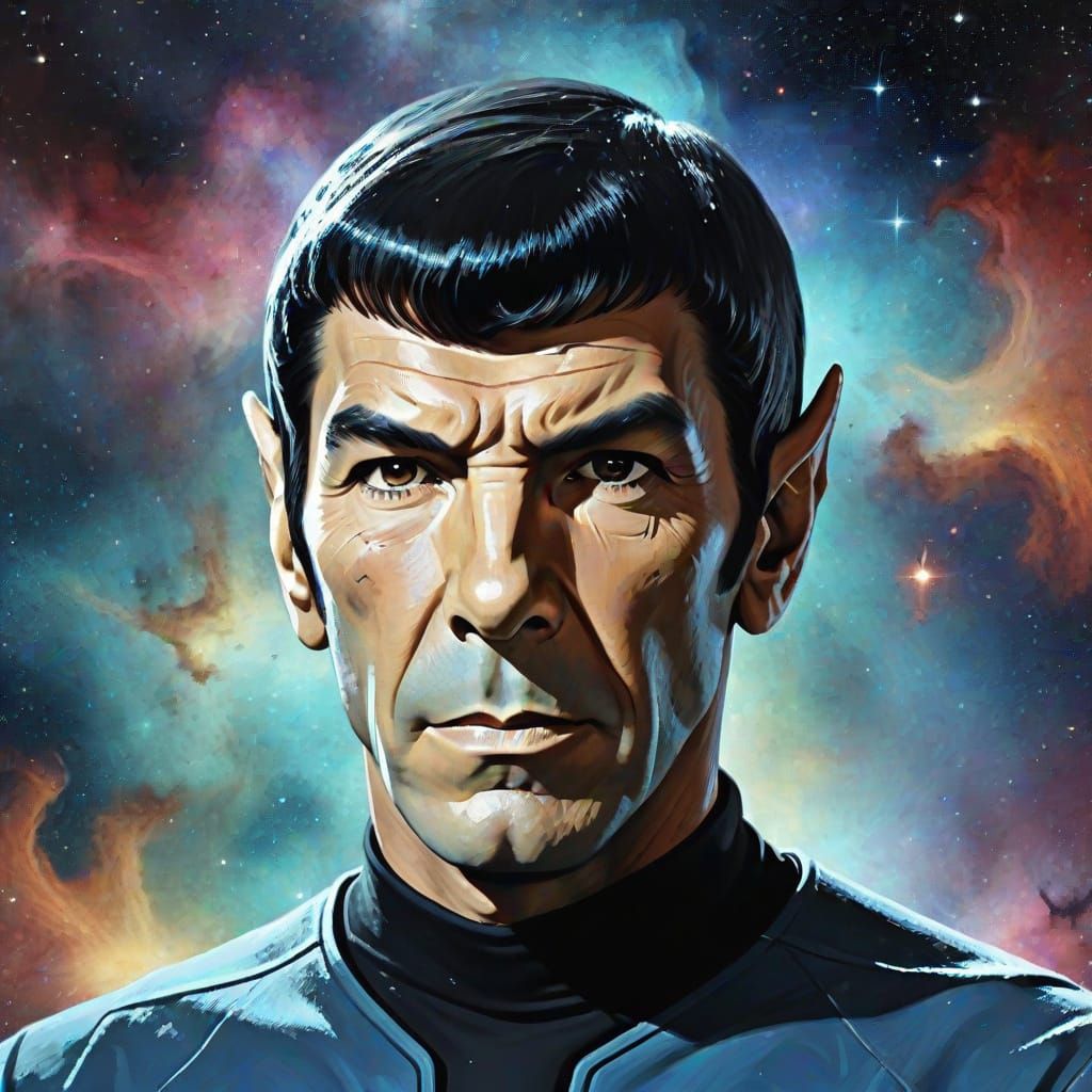 Surreal Spock in Grunge Nebula