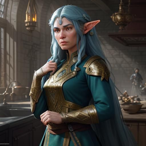 Epic Elven Battle Scene in Castle Kitchen