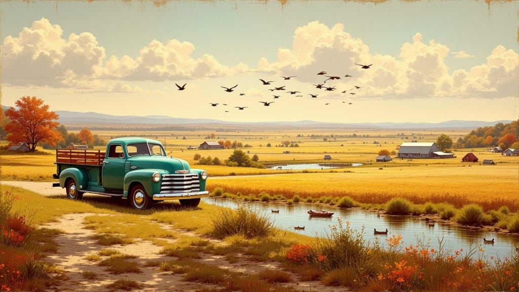 Renaissance Farm Landscape in Autumn Splendor