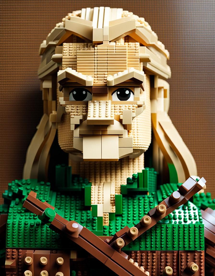 Lego Portrait of Orlando Bloom as Legolas