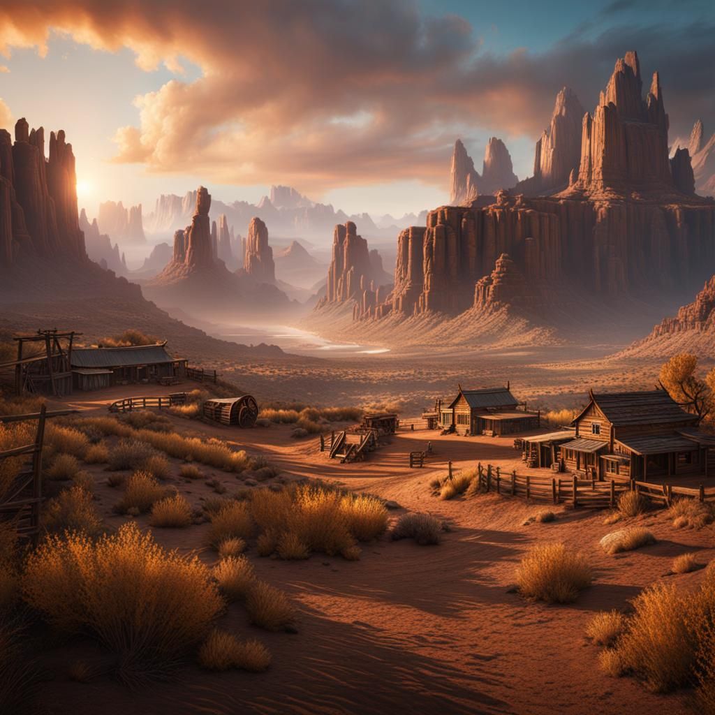 Wild West Fantasy Concept Art in Deep Color