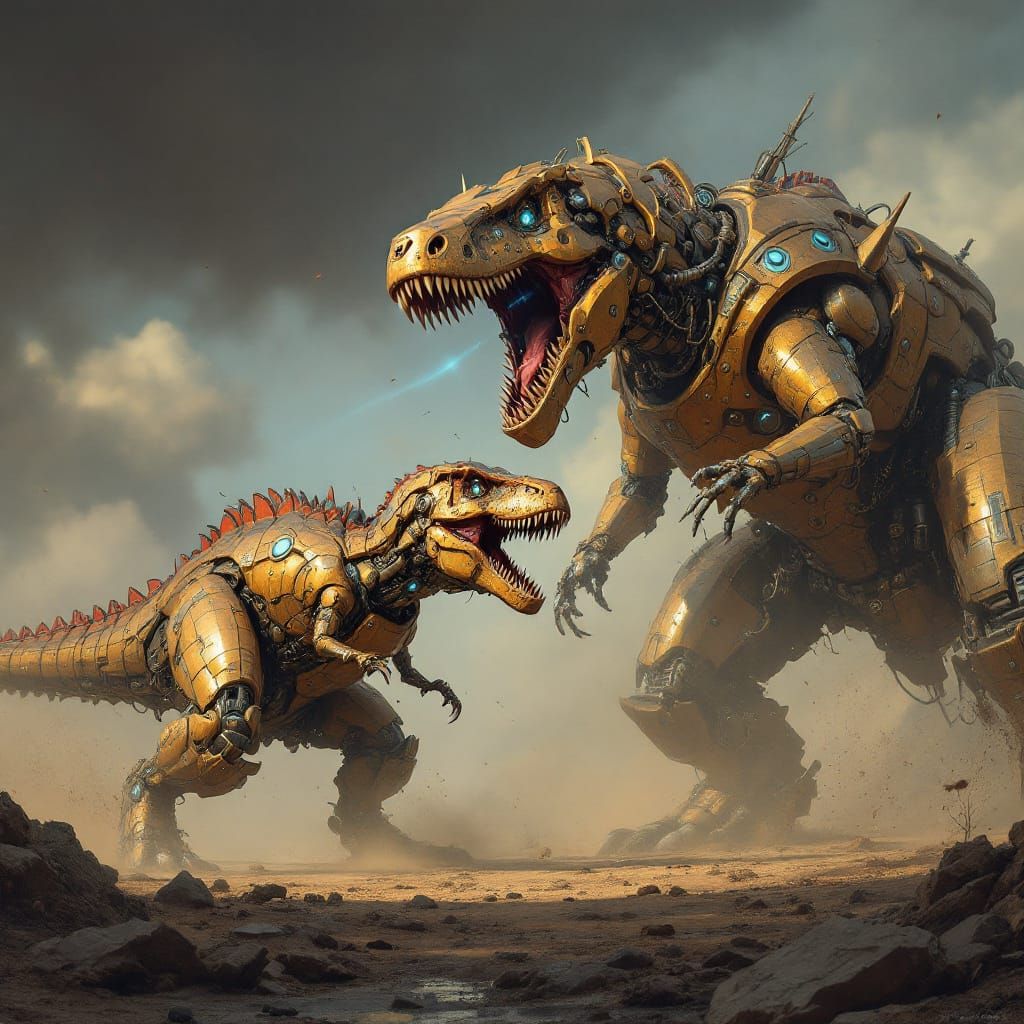 Mecha T-Rex vs Brontosaurus: A Stop-Motion Battle