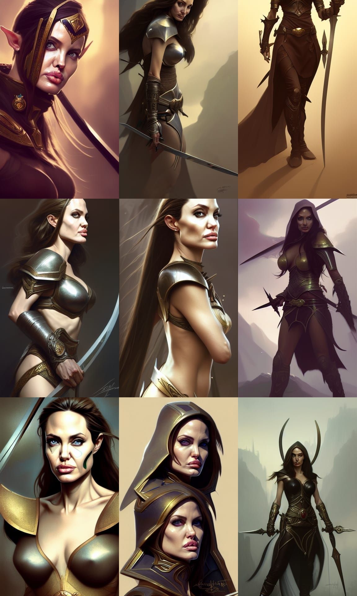 Eldarin Elf Fighter Portrait in Hyperdetailed Style