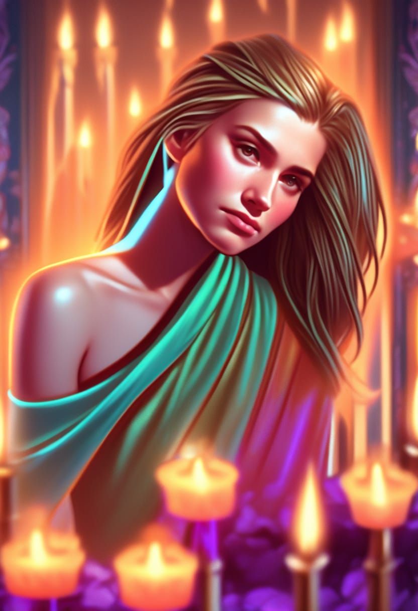 Ethereal Muse in Art Nouveau Style