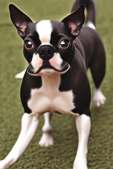 Dogs Play: Brown and White Dog with Boston Terrier