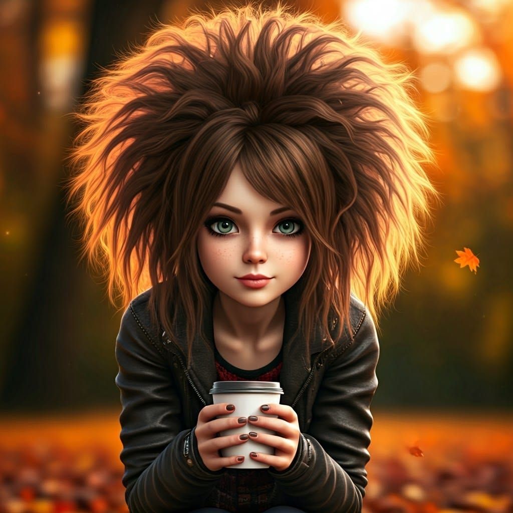 Autumn Morning Coffee with Punk Girl