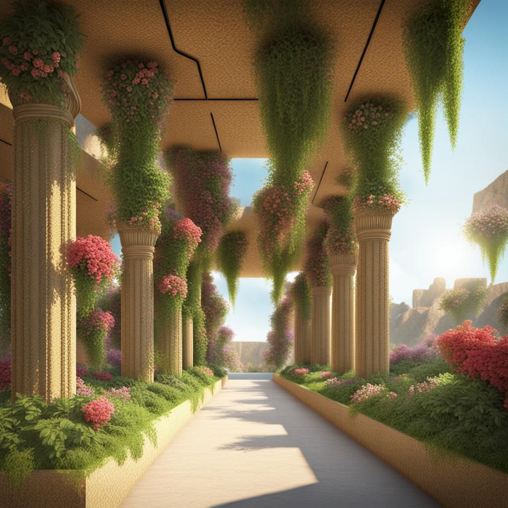 Hanging Gardens of Babylon in Hyperrealistic 3D