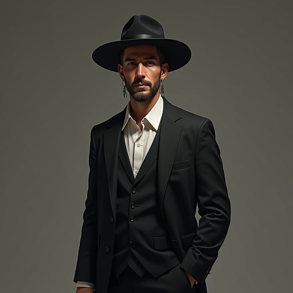 Ultra-Orthodox Jew in Traditional Attire: Fantasy Concept Ar...