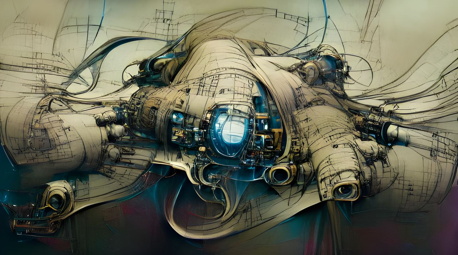 Starship FTL Hyperspace Drive Blueprint