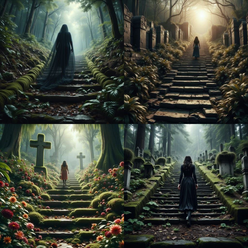 Hyperrealistic Stairs to a Grave