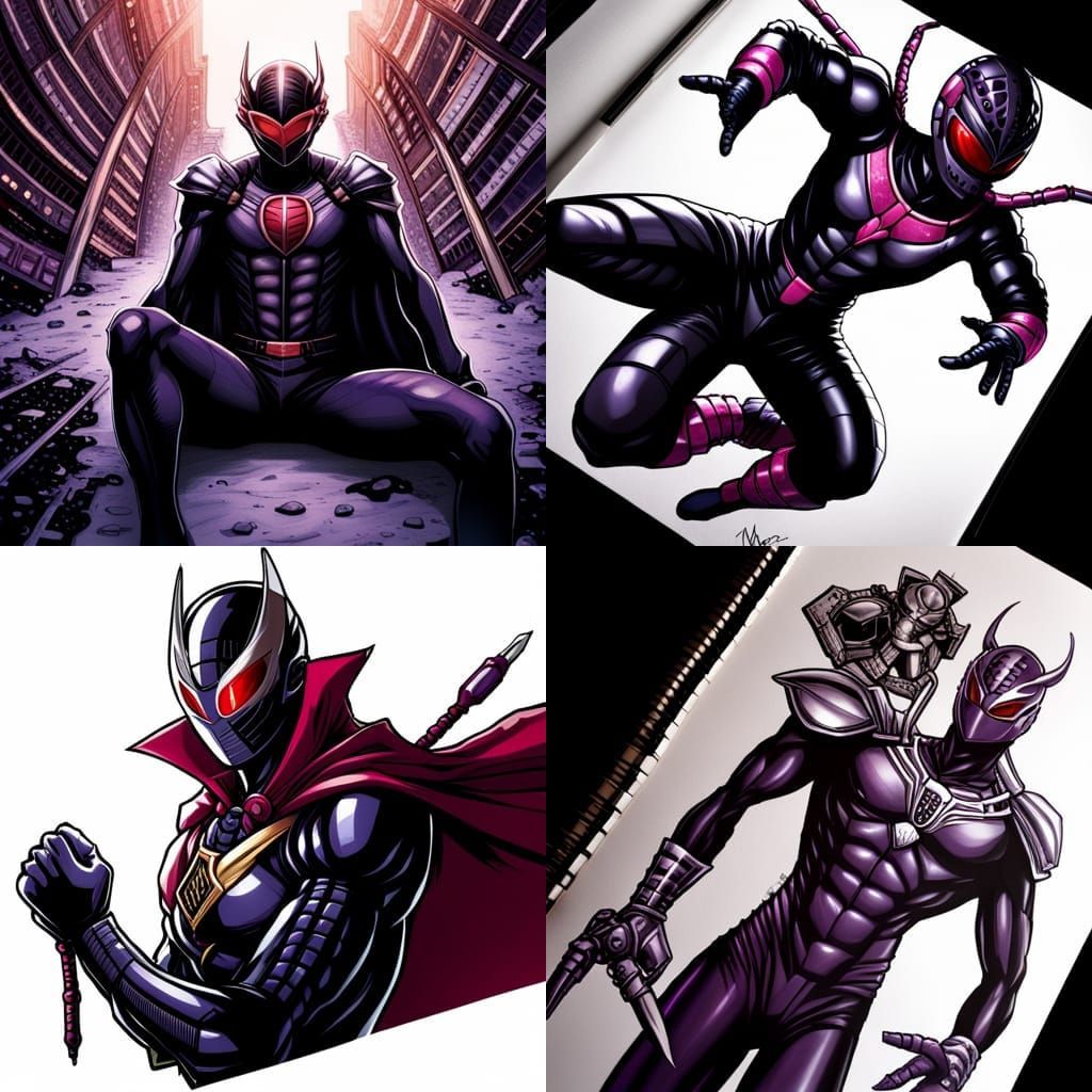 Evil Spider Tokusatsu Suit in Comic Book Art