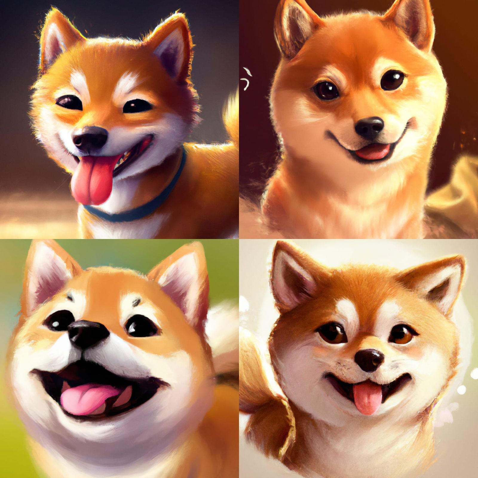 Adorable Chibi Shiba Inu Digital Illustration