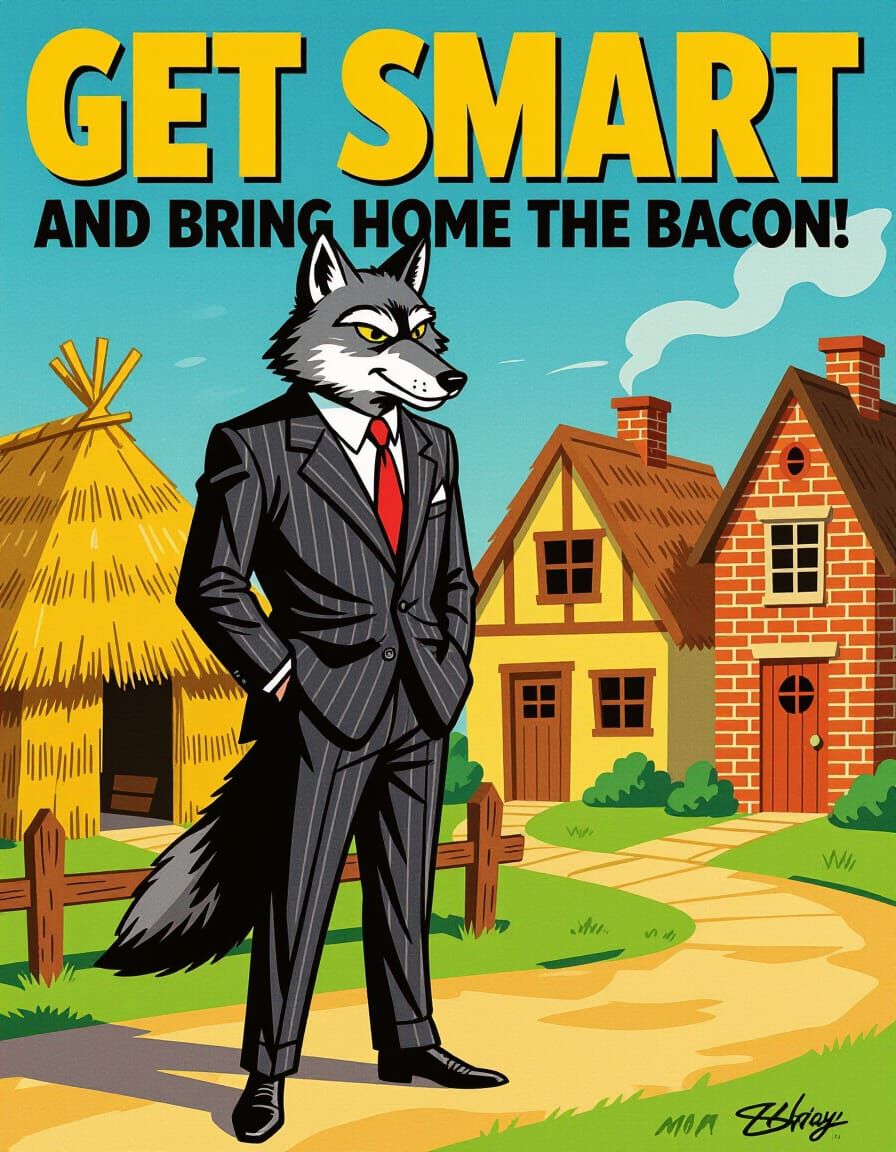 Big Bad Wolf as 1960s Spy Movie Poster